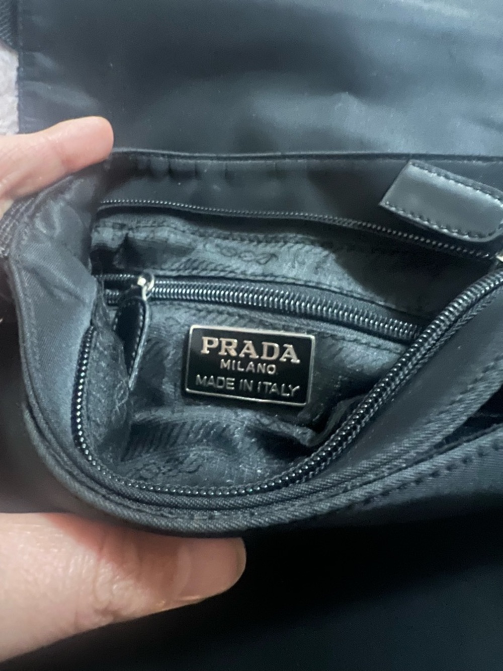 Prada Black Nylon Messenger Bag with Triangle Logo Crossbody Saffiano - Picture 5 of 7